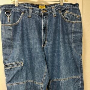 Blue Relaxed Fit Jeans with Cargo Style